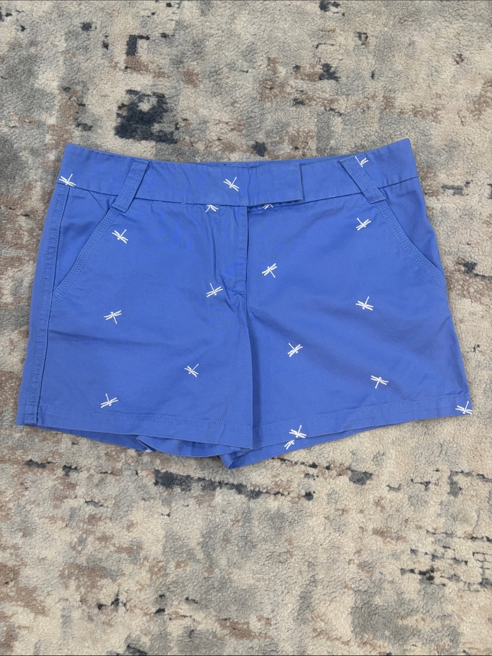 J. Crew Blue Dragonfly Embroidered Women's Shorts